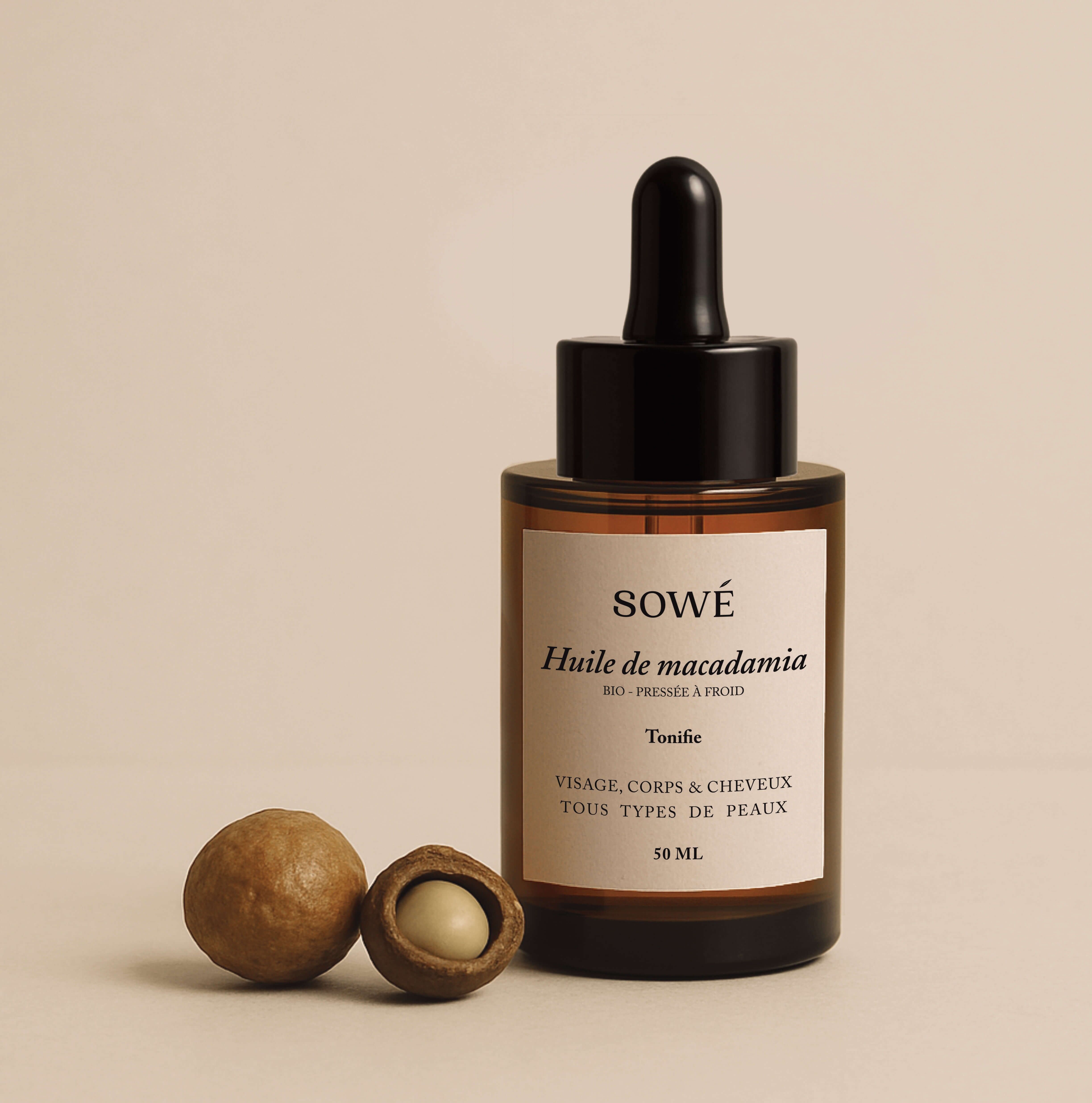 Huile de macadamia – Bio, vierge et pressée à froid – 50 ml