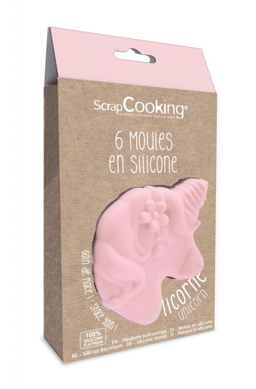 6 moules silicone individuels "licorne"