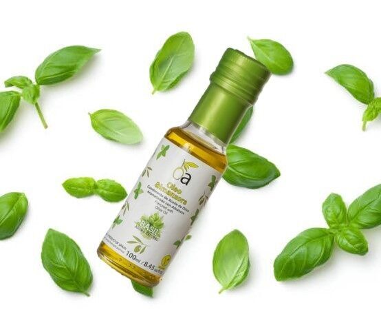 Condimento all'olio d'oliva con basilico (bottiglia da 100 ml)