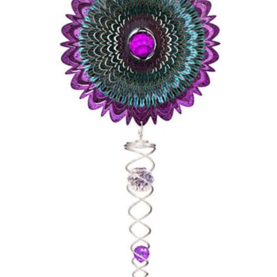 Moulin à vent, Spin Art, Crystal Mandala Calactic Crystal Tail, ACTCRYMGA, longueur totale 60 cm