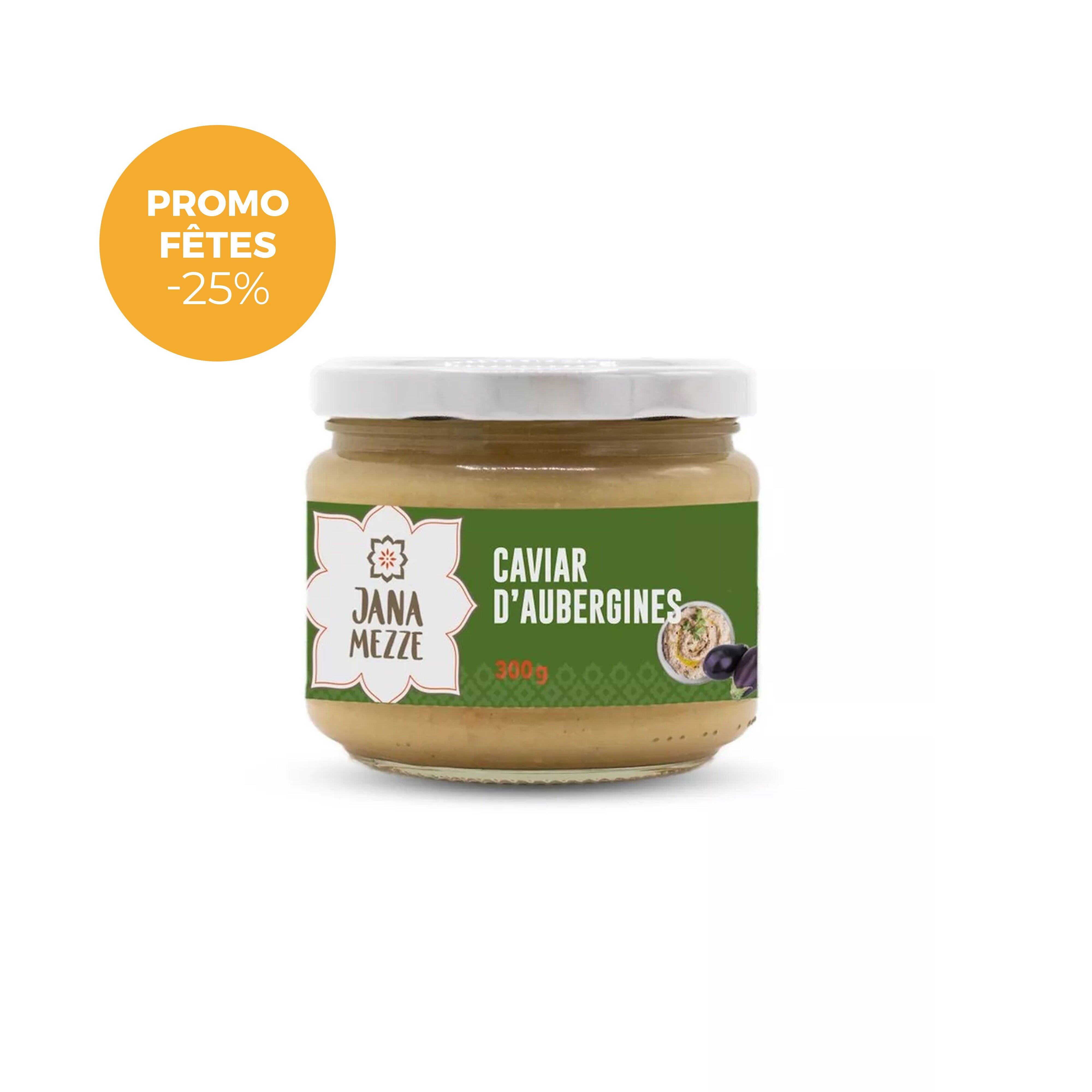 JANA Mezzé – Caviar de berenjena – Baba Ghanoush - 300 g - Puré de berenjena con tahini – Listo para consumir - PROMOCIÓN Consumir preferentemente antes de septiembre de 2026 -25%