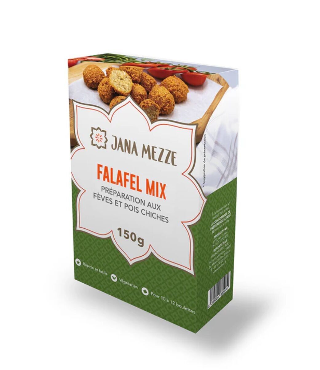 JANA Mezzé – Falafel Mix – Zubereitung mit Saubohnen und Kichererbsen – 150g – Fertigmischung