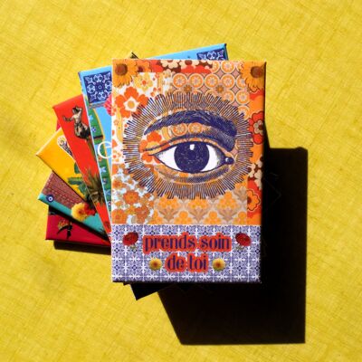 Magnete multicolore "Prenditi cura di te" / Occhio protettivo