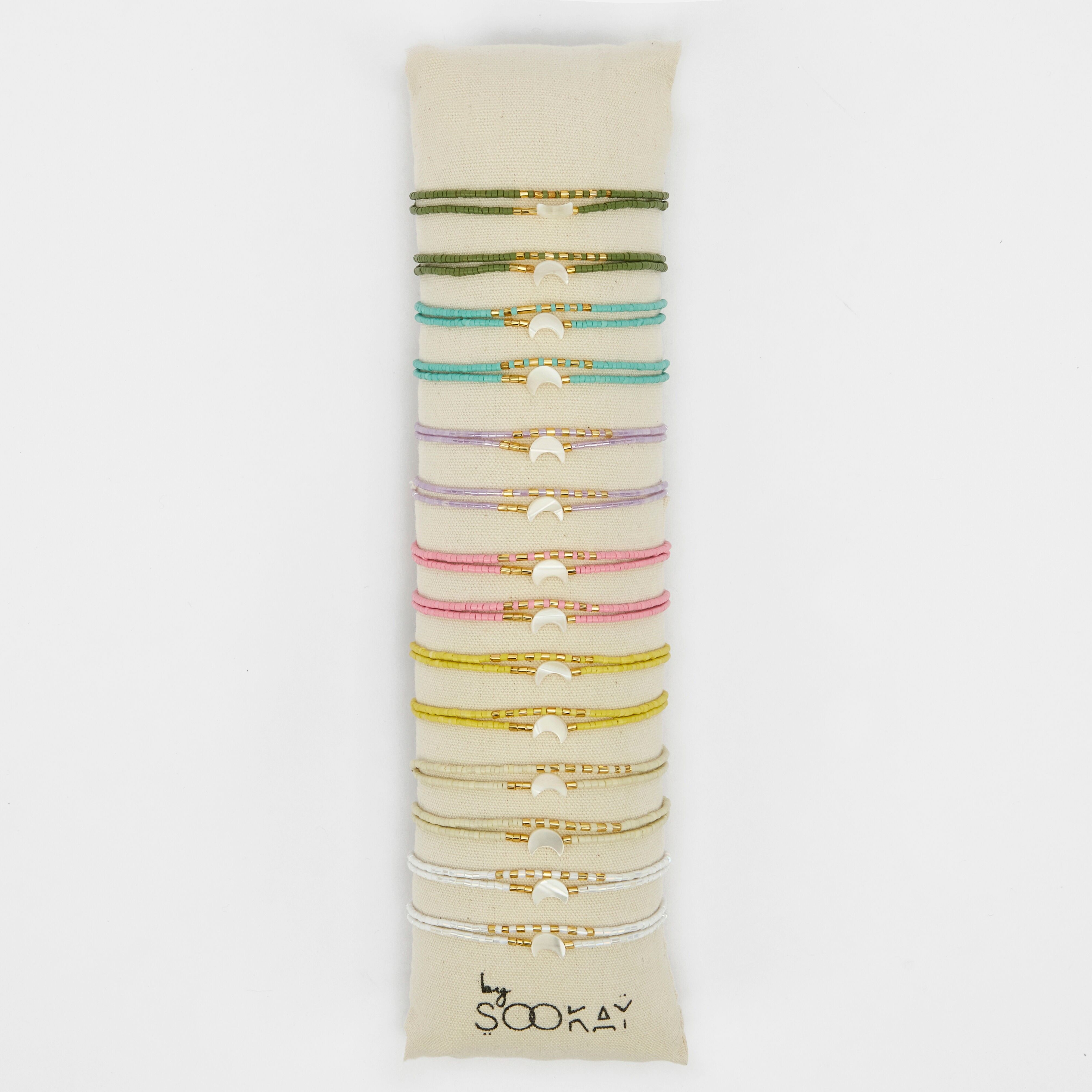 Doppelarmbänder, handgefertigte Perlmutt-Halbmonde