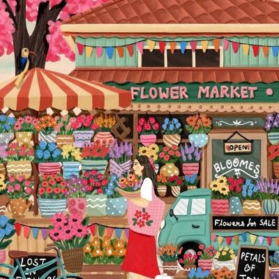 1500 Piece Puzzle - Flower Market