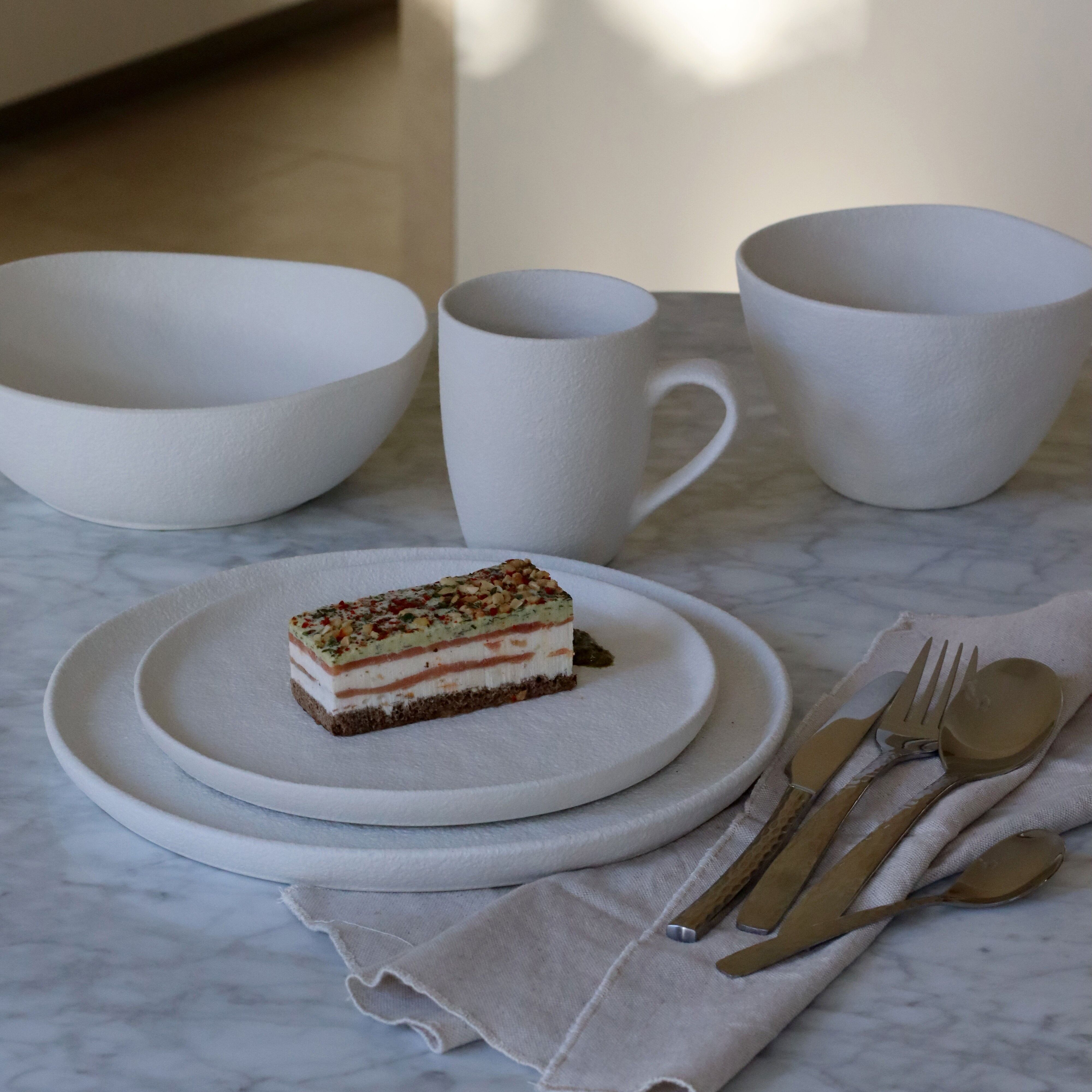 Ciotola Snowstack da 15,5 cm in gres bianco opaco