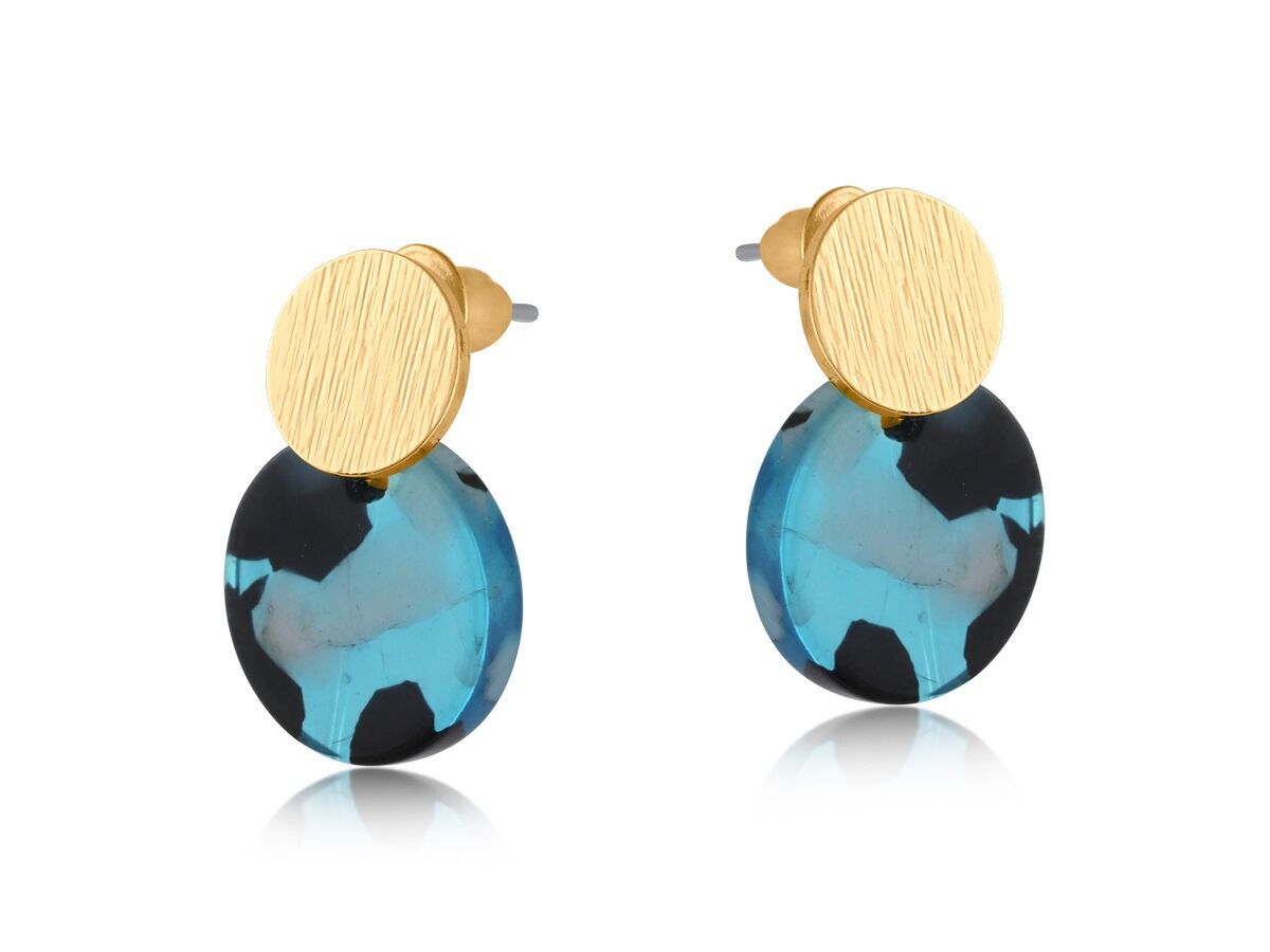 3717 BOUCLES D'OREILLES PETIT DISQUE EN MÉTAL ET RÉSINE HOPE