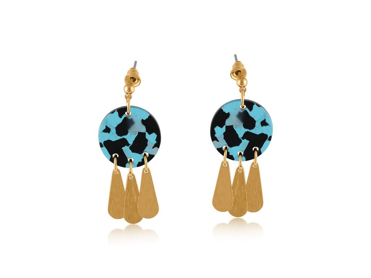 3721 BOUCLES D'OREILLES CARINA EN MÉTAL MIXTE ET RÉSINE