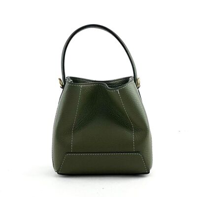 Borsa a tracolla con manico a forma di secchiello in pelle FW25