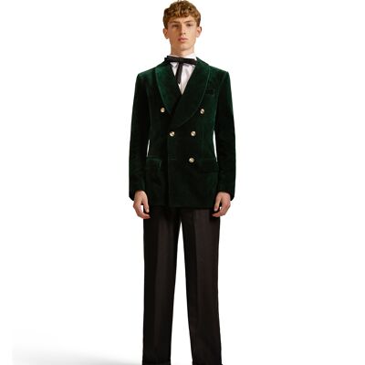 Helen Anthony Shawl Lapel Double Breasted Velvet Blazer