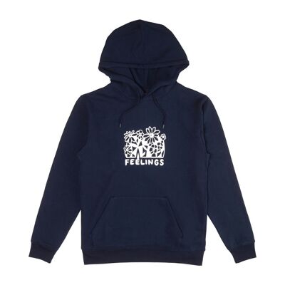 Felpa con cappuccio Bouquet blu navy
