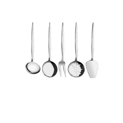 Ustensiles de service de la collection Asya, lot de 5 (argent)