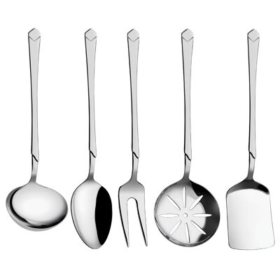 Set di 5 posate in acciaio inossidabile della collezione Sedef (argento)