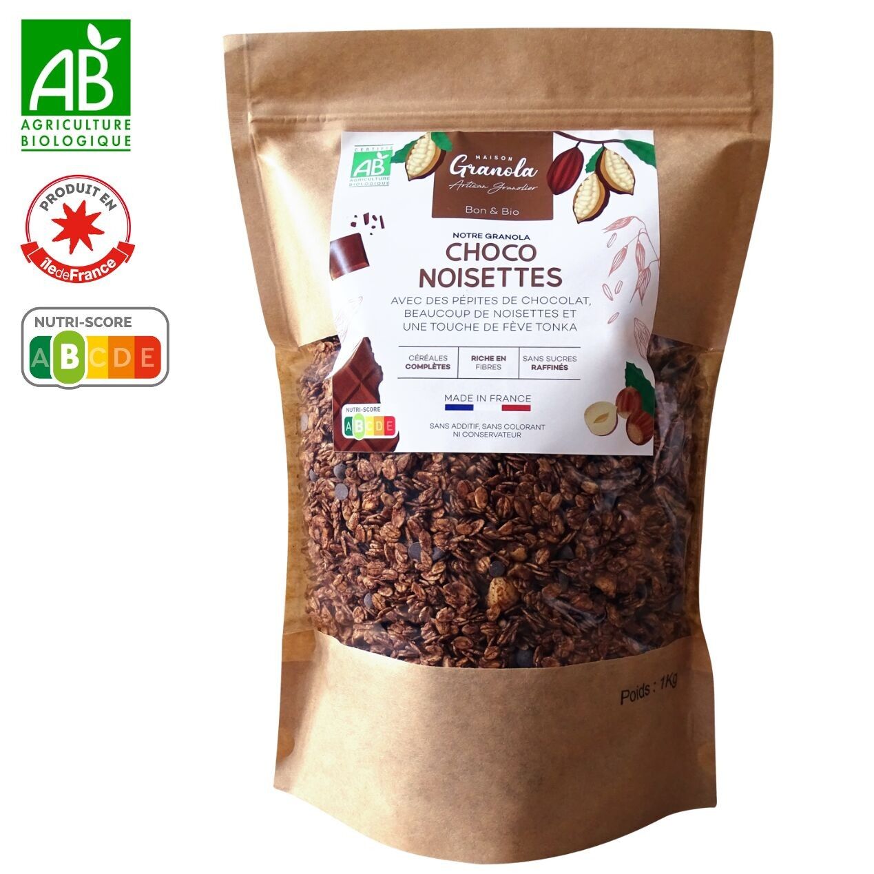 1kg Bag of Granola Chocolate Hazelnut Tonka Bean x 1