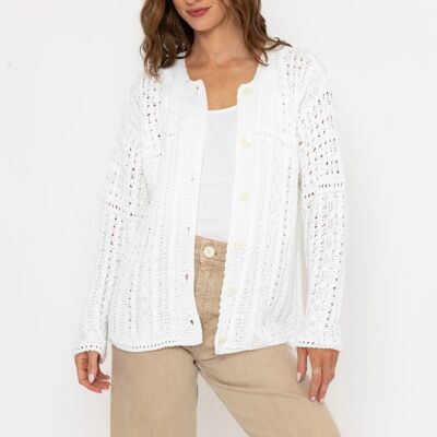Cardigan da donna in cotone Iris - Bianco