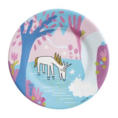 PLATO POSTRE CASCADA LOS UNICORNIOS Ø20cm