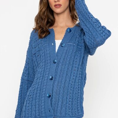 Cardigan da donna in cotone Iris - Blu