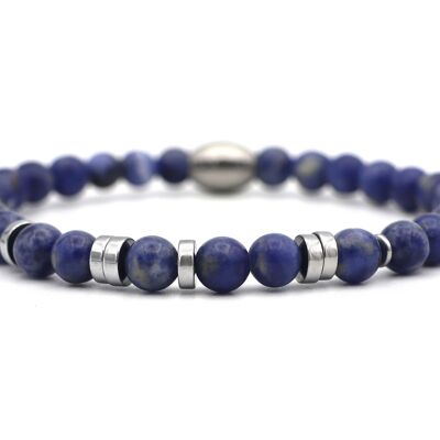Bracciale codice Morse papa ematite argento