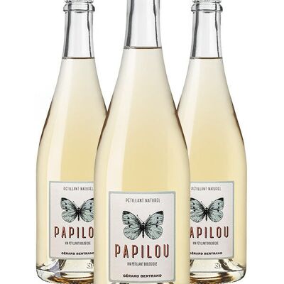 Papilou organic natural sparkling white wine 2023 Lot of 3 bottles 75cl