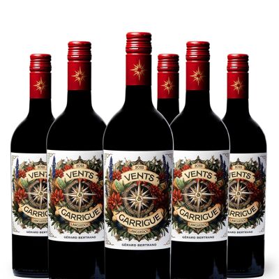Vents & Garrigue vin rouge bio 2023 Lot 6 Bouteilles 75cl