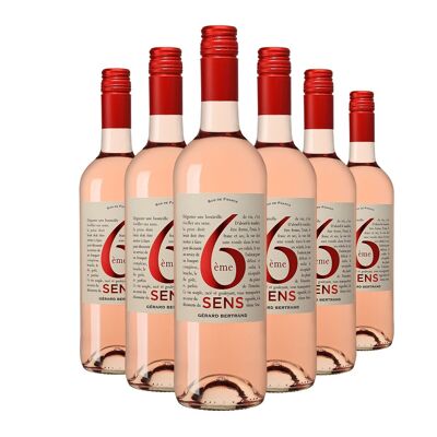 6ème sens vin rosé bio 2024 Lot 6 Bouteilles 75cl