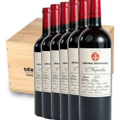 L'Hospitalitas 2023 Coffret Bois 6 Bouteilles 75cl vin rouge biodynamique la Clape