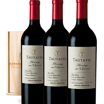 Tautavel Homenaje a los viticultores 2022 - Estuche de madera 3 botellas
