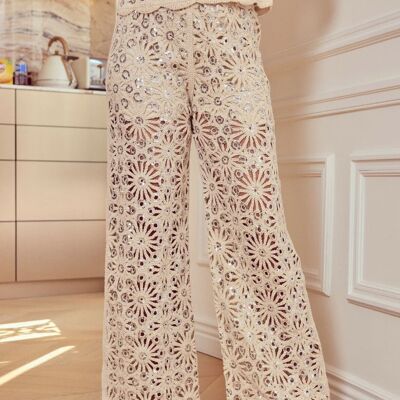 Pantalones de crochet con lentejuelas - 2523