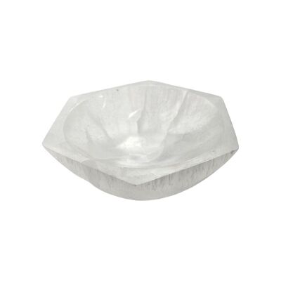 Bol en sélénite, hexagonal, 10 cm