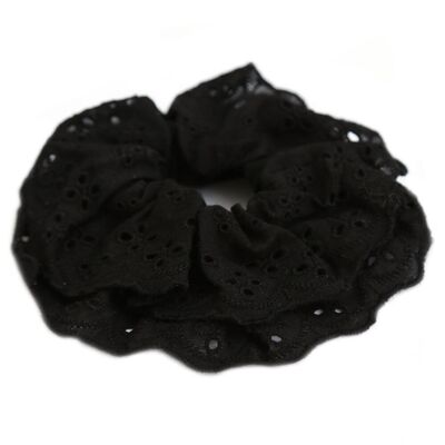 Scrunchie con ricamo nero