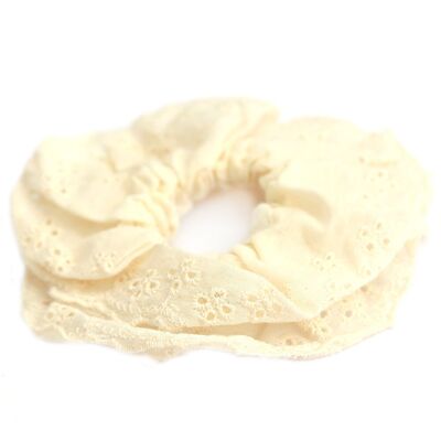 Chouchou brodé beige