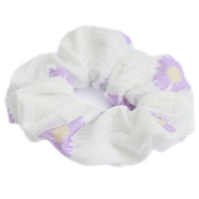 Scrunchie flower white/purple
