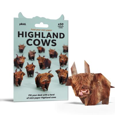 Vaches des Highlands en papier