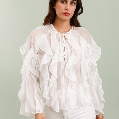 Blouse vaporeuse à volants - 2627