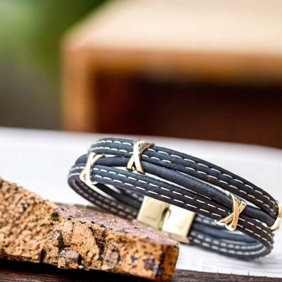 Bracciale in sughero, San Valentino - Gioielli vegani da uomo
