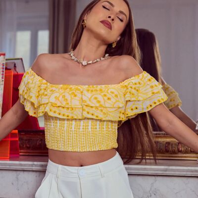 Top ricamato con spalle scoperte - 3052-2