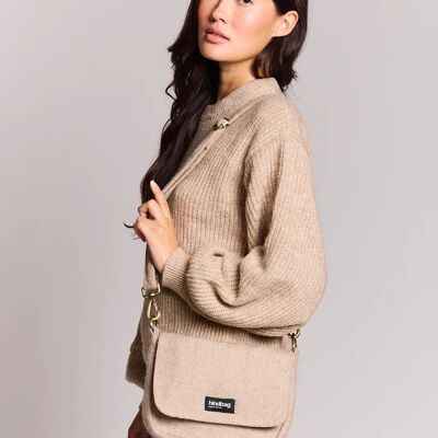 Margault quilted bag in beige wool