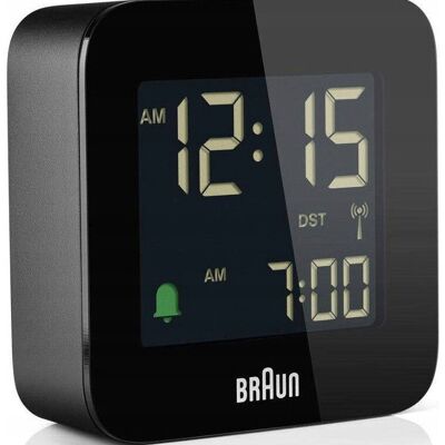 Sveglia digitale da viaggio BRAUN BC08B-DCF con radiocomando, funzione snooze - Nero