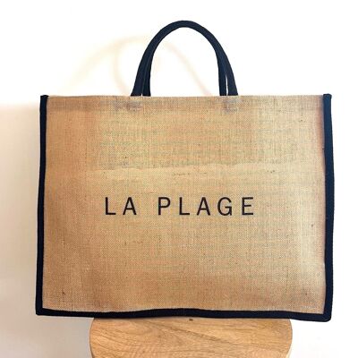 Borsa tote in juta naturale - La Plage - XXL