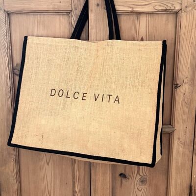 Borsa tote in juta naturale - Dolce Vita - XXL