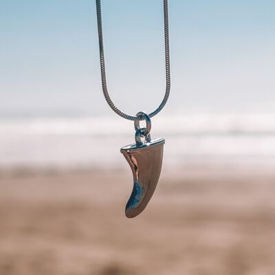 Collar de aleta oceánica de plata