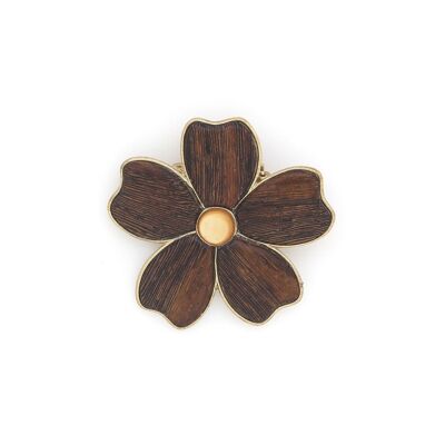 Spilla BOTANIC petali di fiori in legno di Roblès