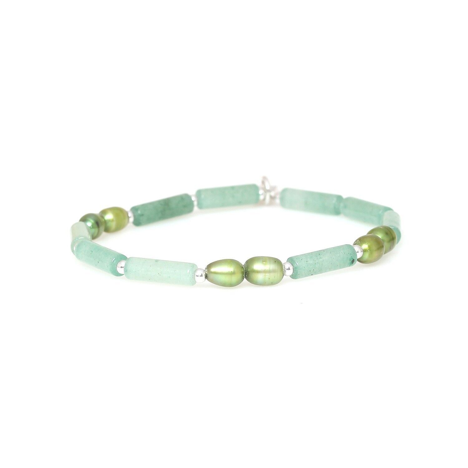Bracciale elastico CHEYENNE con avventurina e perle d'acqua dolce