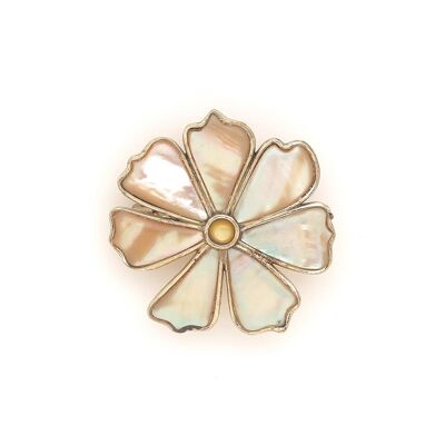 BOTANIC small pink abalone petal flower brooch