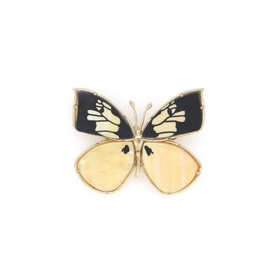 MARIPOSA golden mother-of-pearl butterfly brooch
