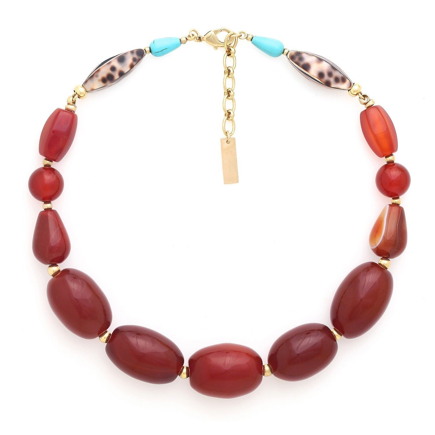 Collana corta graduata SURABAYA con perle ovali di agata