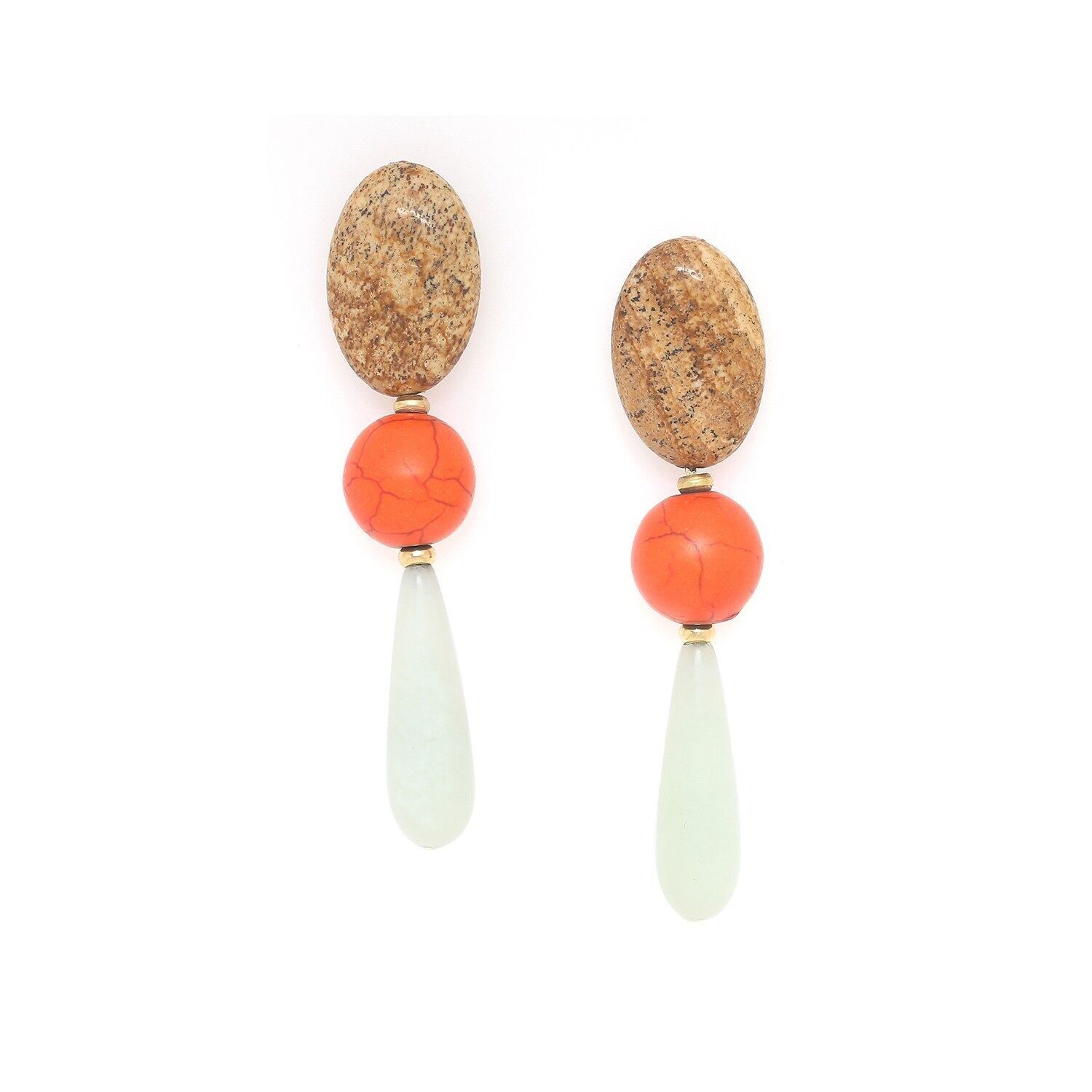 Orecchini a pressione con goccia di giada TIVOLI