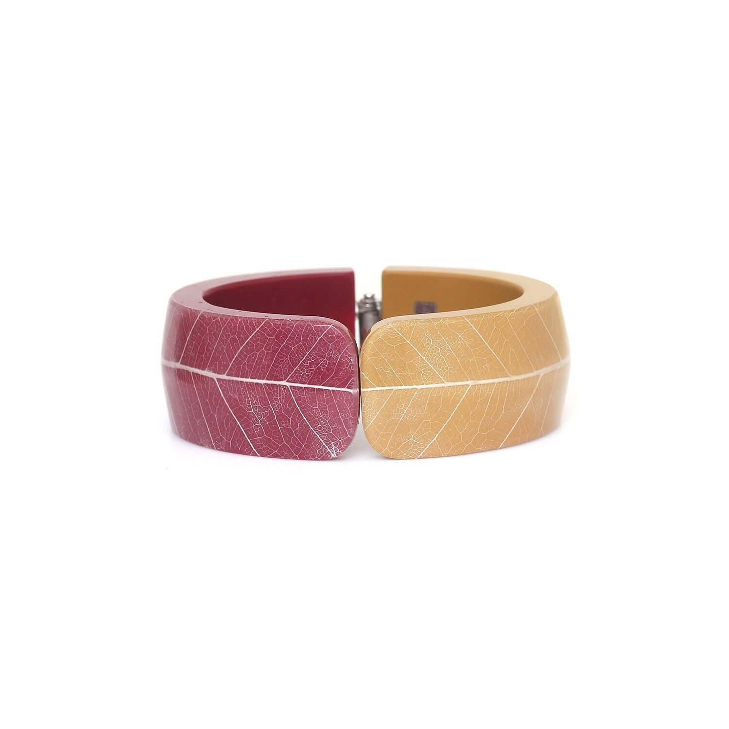 Bracciale articolato FICUS CARICA bordeaux e senape