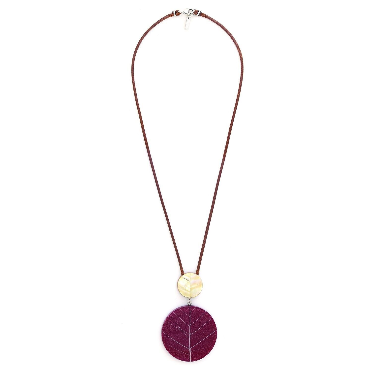 Collana lunga con ciondolo bordeaux FICUS CARICA