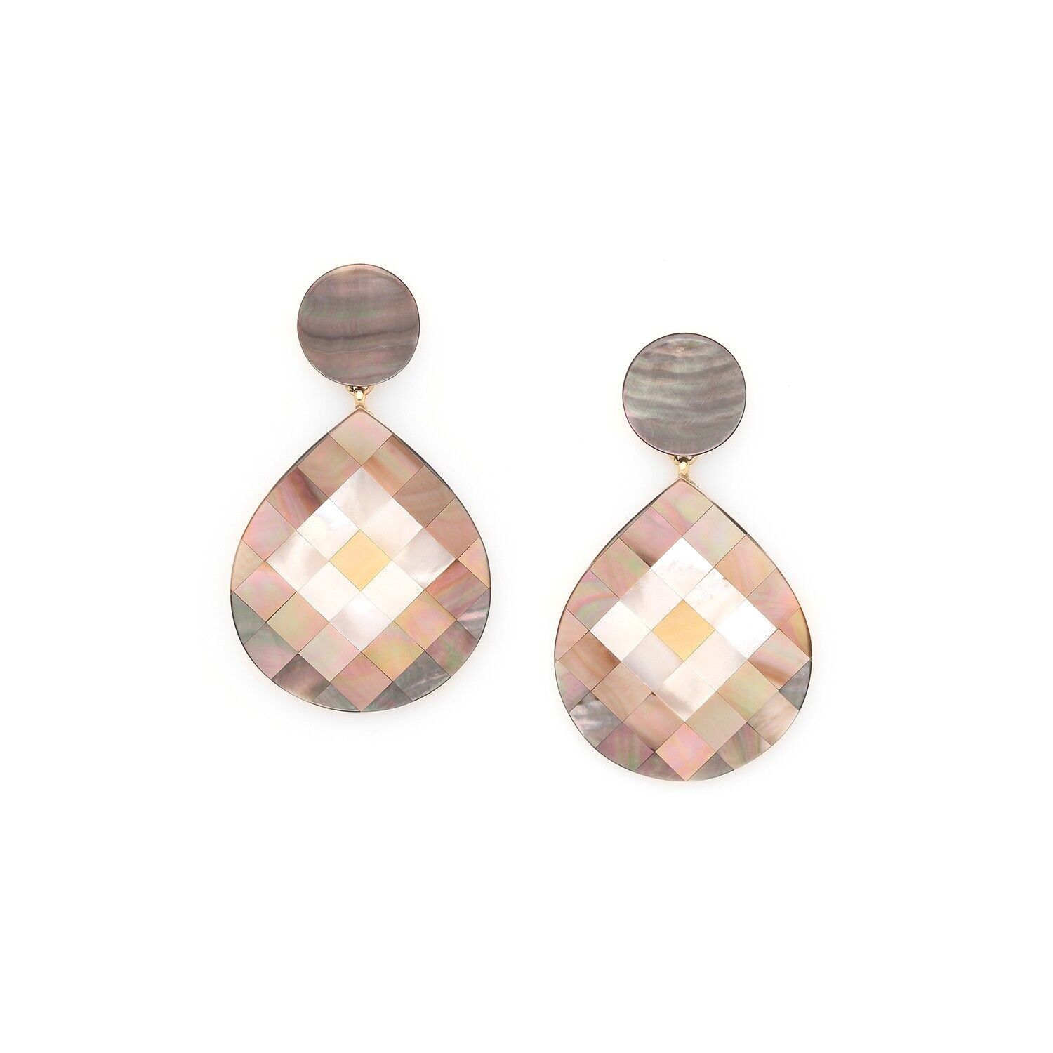 Orecchini grandi a pressione SAN LAZZARO con 4 intarsi in madreperla